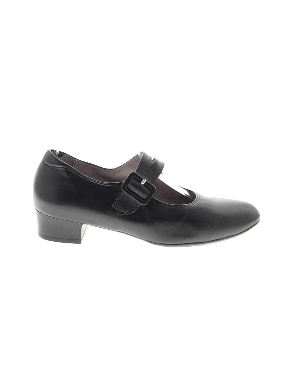 BeautiFeel Italian Leather Black Mary Jane Low Block Heel Size 39
